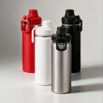 Recycled stainless steel thermal bottle with double lid 500 ml