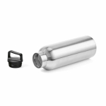 Recycled stainless steel thermal bottle with carry handle 2 L silver colour third view