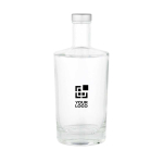 Cylindrical glass bottle with narrow neck and silver lid 760 ml main view