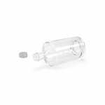 Cylindrical glass bottle with silver leakproof cap 540 ml transparent colour third view