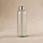 Glass bottle with silver drip-proof screw cap 510 ml transparent colour ambient view