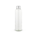 Glass bottle with silver drip-proof screw cap 510 ml transparent colour front view