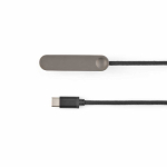 USB-C fast charging cable with integrated phone stand 60W black colour front view