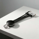 Compact 4-in-1 charging cable with keyring and illuminated logo 10W