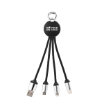 Compact 4-in-1 charging cable with keyring and illuminated logo 10W main view
