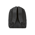 Recycled polyester insulated backpack with double zip 12 L black colour rear view