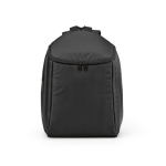 Recycled polyester insulated backpack with double zip 12 L black colour front view