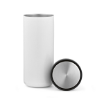 Recycled stainless steel double-wall travel tumbler 500 ml white colour second view