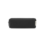 Recycled canvas multi-purpose pouch with zip 270 g/m2 black colour front view