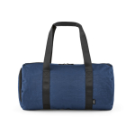 Recycled nylon gym bag with shoe compartment navy-blue colour front view