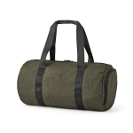 Recycled nylon gym bag with shoe compartment dark green colour second view