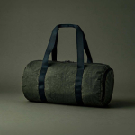 Recycled nylon gym bag with shoe compartment dark green colour