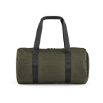 Recycled nylon gym bag with shoe compartment dark green colour rear view