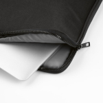 Durable waterproof recycled nylon laptop sleeve 15.6'' black colour detail view