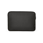 Durable waterproof recycled nylon laptop sleeve 15.6'' black colour front view