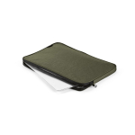 Durable waterproof recycled nylon laptop sleeve 15.6'' dark green colour second view
