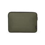 Durable waterproof recycled nylon laptop sleeve 15.6'' dark green colour front view