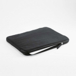 15.6” recycled canvas laptop sleeve with rigid padding black colour second view