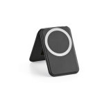 2-in-1 vegan leather magnetic card holder with phone stand black colour second view
