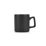 Ceramic mug with matte finish and square handle 260 ml black colour second view
