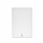 A5 notebook with soft cover and side spiral, ruled pages white colour rear view