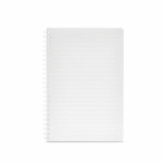 A5 notebook with soft cover and side spiral, ruled pages white colour front view