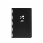 A5 notebook with soft cover and side spiral, ruled pages main view