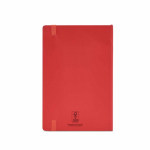 Recycled synthetic leather notebook with soft A5 cover and lined pages red colour rear view