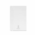 Recycled synthetic leather notebook with soft A5 cover and lined pages white colour rear view