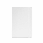 Recycled synthetic leather notebook with soft A5 cover and lined pages white colour front view