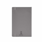 Recycled synthetic leather notebook with soft A5 cover and lined pages grey colour rear view