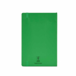 Recycled synthetic leather notebook with soft A5 cover and lined pages green colour rear view