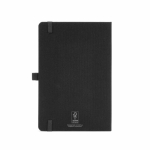 Eco-friendly hardback notebook with inner pocket and lined A5 pages black colour rear view