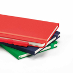 Eco-friendly hardback notebook with inner pocket and lined A5 pages detail view