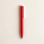 Recycled plastic pen with an ultra-lightweight design and blue ink red colour ambient view