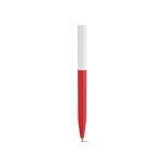 Recycled plastic pen with an ultra-lightweight design and blue ink red colour front view