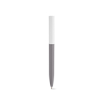 Recycled plastic pen with an ultra-lightweight design and blue ink grey colour front view