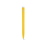 Recycled plastic pen with an ultra-lightweight design and blue ink yellow colour rear view