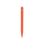 Recycled plastic pen with an ultra-lightweight design and blue ink orange colour rear view