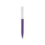 Recycled plastic pen with an ultra-lightweight design and blue ink violet colour front view