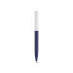 Recycled plastic pen with an ultra-lightweight design and blue ink navy-blue colour front view