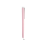 Recycled plastic pen with an ultra-lightweight design and blue ink light pink colour second view