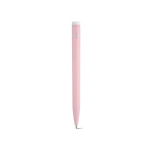 Recycled plastic pen with an ultra-lightweight design and blue ink light pink colour rear view