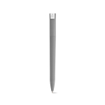 Pen with recycled plastic body, large clip and blue ink grey colour rear view