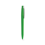 Pen with recycled plastic body, large clip and blue ink green colour second view
