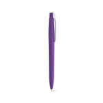 Pen with recycled plastic body, large clip and blue ink violet colour second view