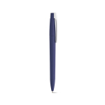Pen with recycled plastic body, large clip and blue ink navy-blue colour second view