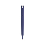 Pen with recycled plastic body, large clip and blue ink navy-blue colour rear view