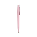 Pen with recycled plastic body, large clip and blue ink light pink colour second view