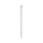 Pen with recycled plastic body, large clip and blue ink rear view